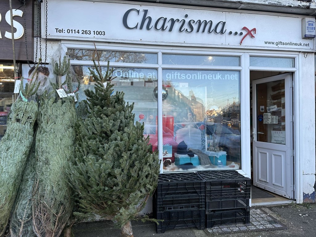 Above: Charisma in Sheffield really got into festive trading, even selling real Christmas trees!