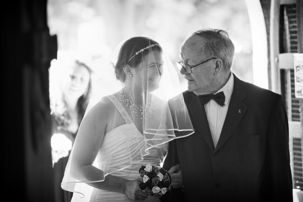 Above: Nicole with her beloved grandad Dennis Simpson at her wedding