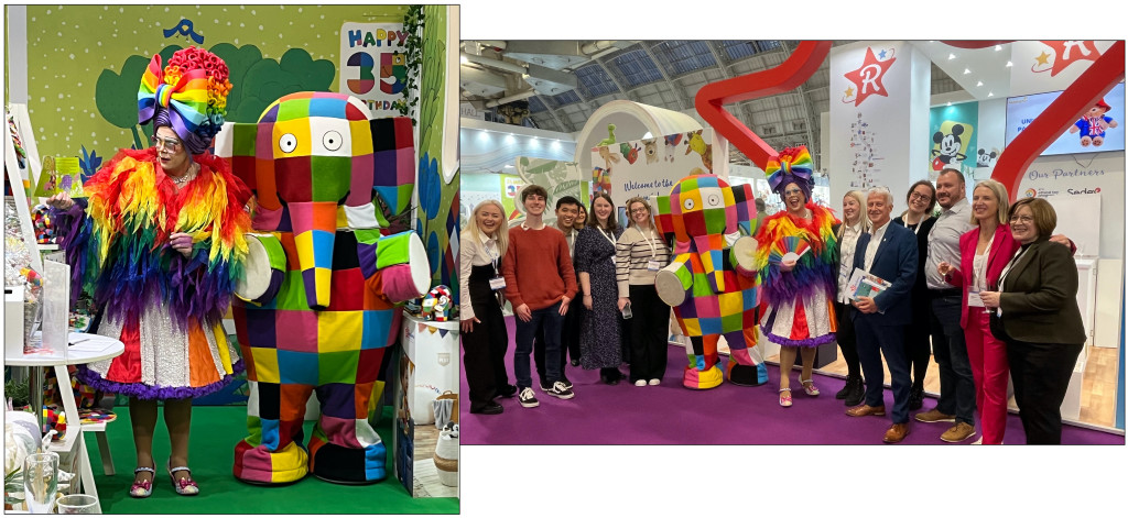 Above: Elmer’s 35th birthday was celebrated at Toy Fair last week 