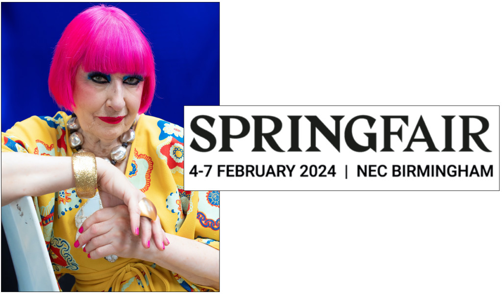 Above: Princess of punk Zandra Rhodes is appearing at Spring Fair 