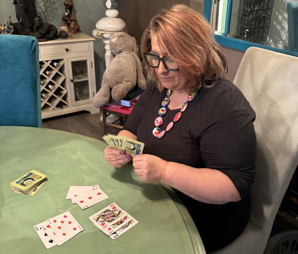 Above: Rosie Trow is well known for playing her cards right