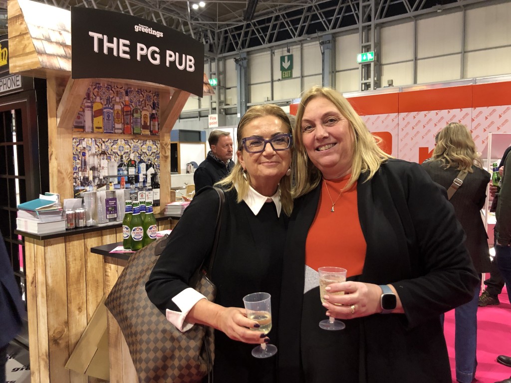 Above: Suzanne has been visiting Spring Fair since the early 90s and enjoyed a PG Pub drink with M&G co-owner Debbie Williams (right) at the 2024 event a few days ago