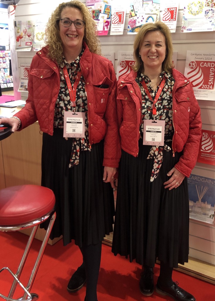 Above: Penny (left) and Helen have been sporting nifty matching outfits each day at Spring Fair 