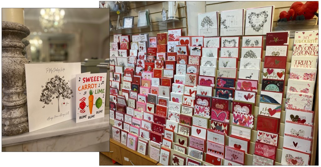 Above: Caroline Ranwell’s husband Jon sent her two cards this year, she laughed: “One wasn’t from my shop but you can see why he bought it! It did make me laugh.”