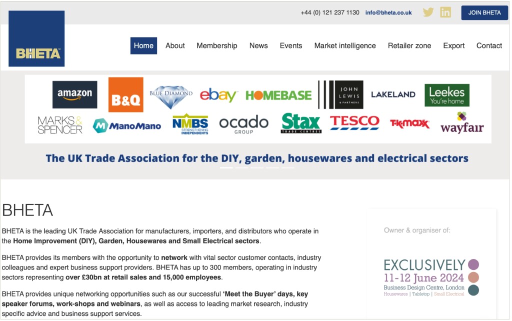 Above: Many well-known retailers are involved with BHETA