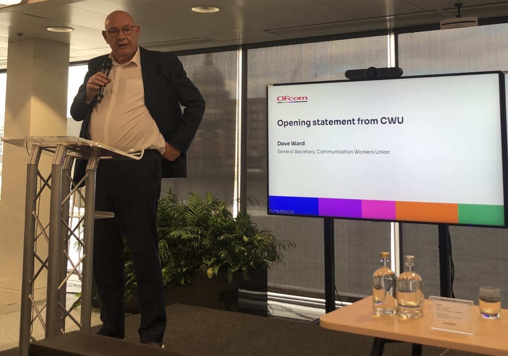 Above: CWU head Dave Ward argued Royal Mail should look to grow postal workers’ roles by offering other services and utilising the 3,000 RM vans standing idle after 3pm with a late shift to better compete with other delivery companies