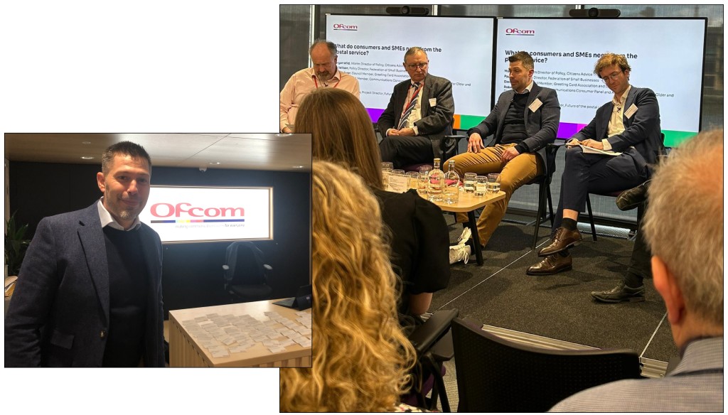 Above & top: Cardology’s David Falkner was the greetings industry spokesperson at the London Ofcom meeting