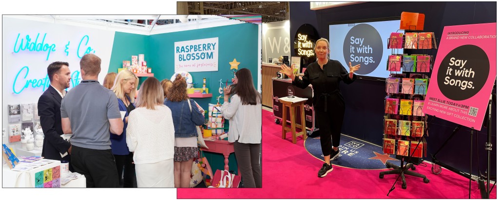 Above: Widdop launched its Say It With Songs partnership at Spring Fair and Raspberry Blossom collaboration at PG Live last June