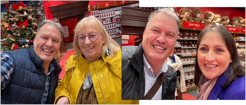 Above: Ann and Andrew setting up their Bunnies By The Bay brand in Hamleys (left) and Andrew back in store with Jenny recently