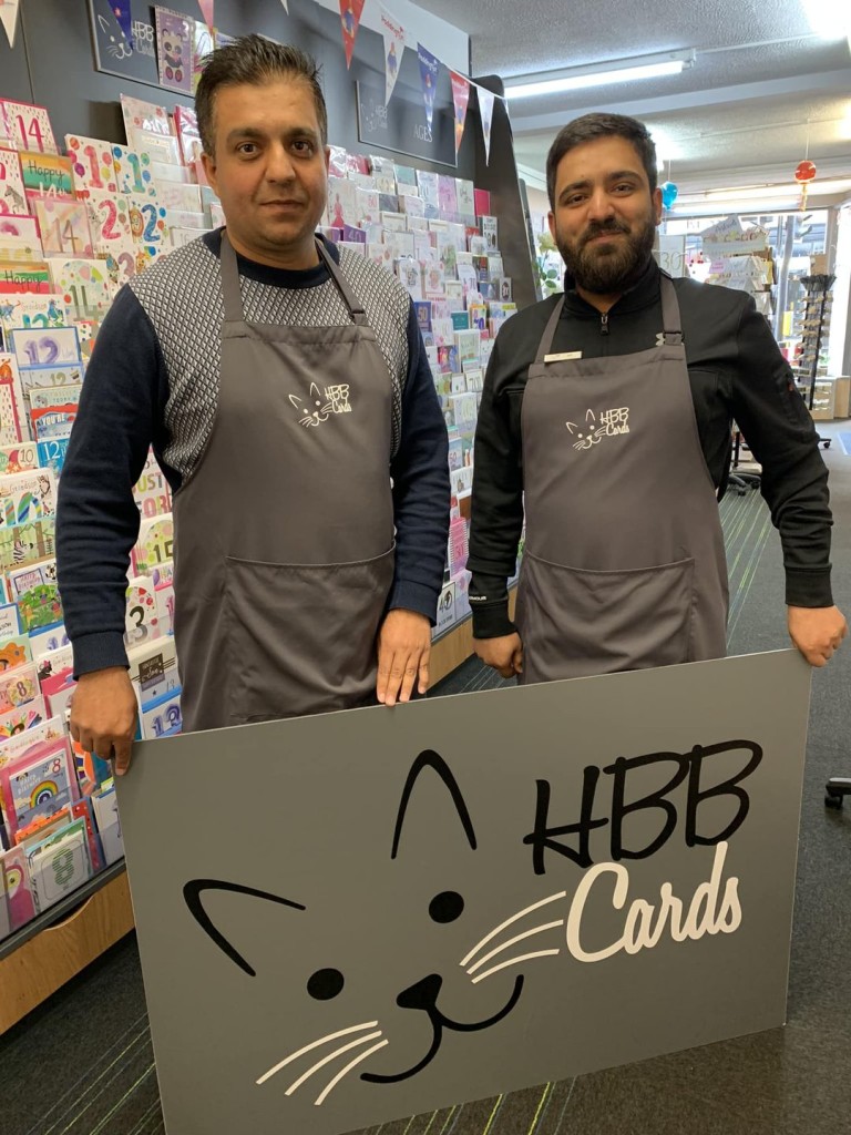 Above: Aamir and Danish are the delighted new owners at HBB Cards