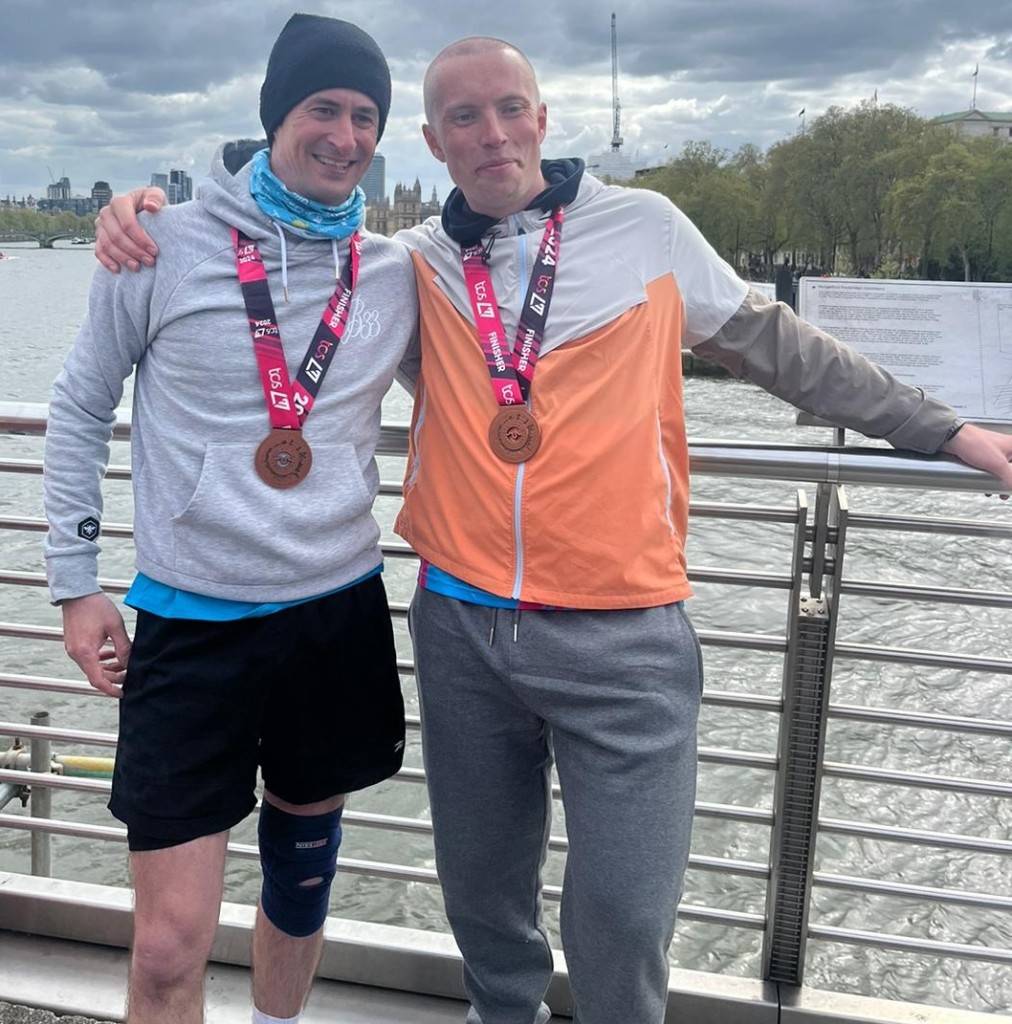 Above & top: Shooting Stars will benefit from the marathon efforts of Mark (left) and James