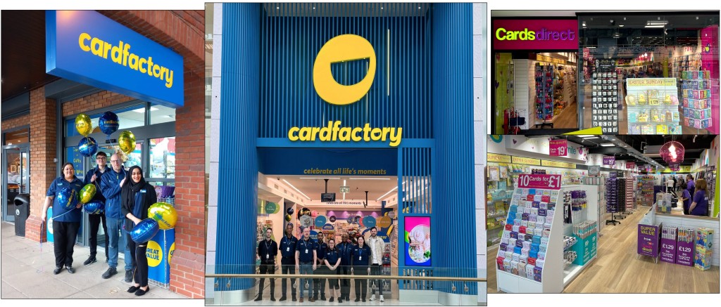 Above: Cardfactory in Leicester and Westfield, and Cards Direct in Coventry