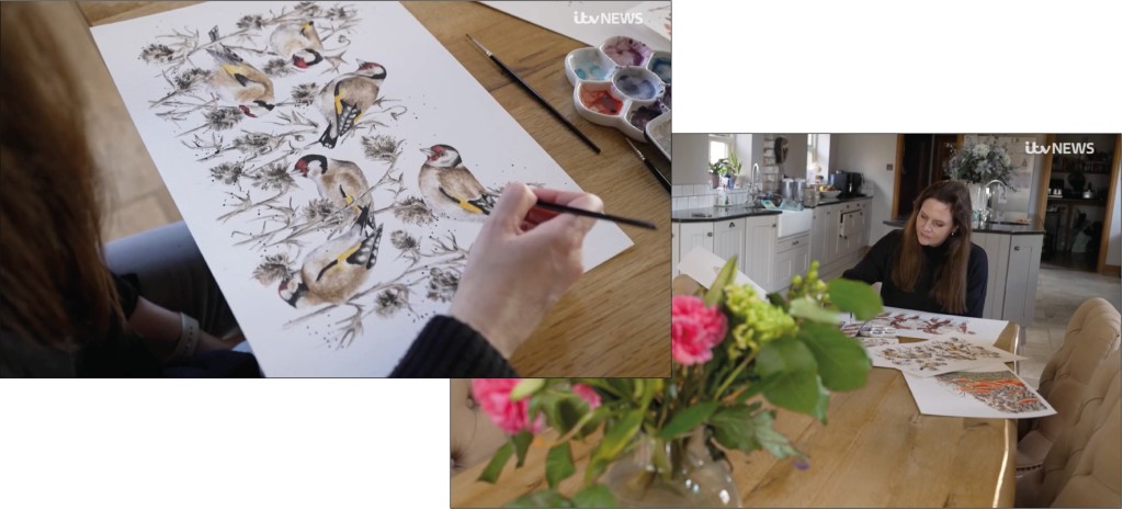 Above: Wildlife inspires Hannah’s art, and Wrendale’s success allows the conservation work to continue