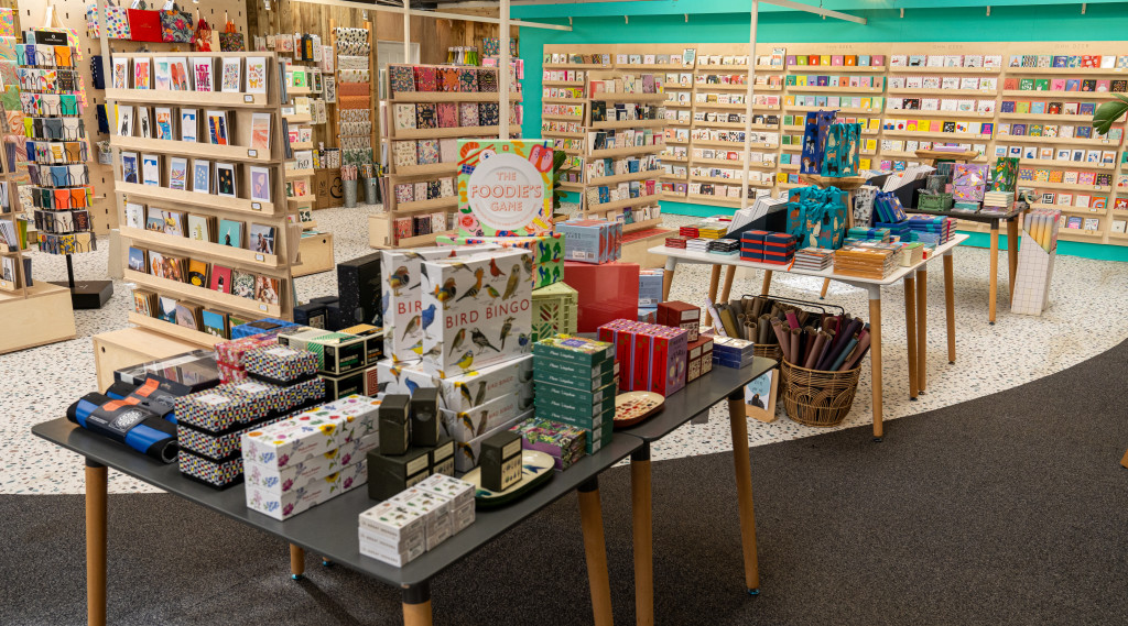 Above: Just part of the new greeting card, stationery and arts & crafts area at Yarnton