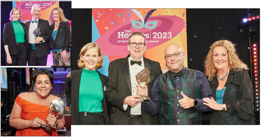 Above: The Cardgains-sponsored best service awards are highly coveted – 2023 winners were International Cards & Gifts (main pic) with gold, Noel Tatt (top left) won silver and Dandelion Stationery took bronze