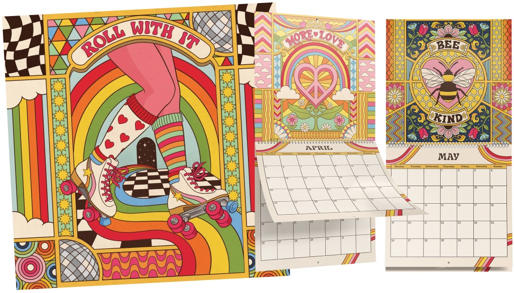 Above: Roll With It is the title of The London Studio’s new calendar for Oxfam with Carousel Calendars