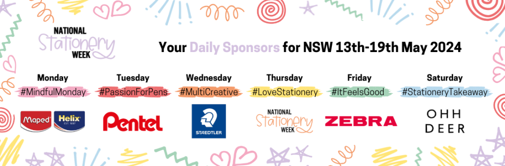 Above: National Stationery Week starts on Monday with a hashtag for each day connected to the sponsor