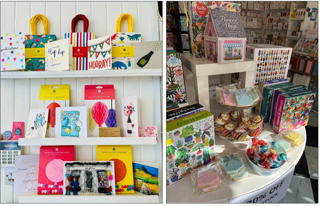 Above: Congratulations cards on display – and plenty of sweet treats to celebrate