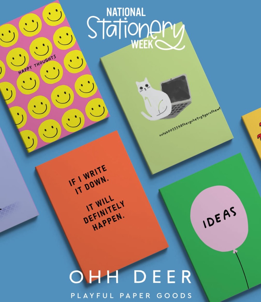Saturday, 18 May – #StationeryTakeaway with Ohh Deer Join Ohh Deer for a fun-filled day of freebies, giveaways, and stationery trivia, Six giveaways across the day on social media with 80 winners and a headline prize worth £160. Wholesale stockists can register for printable materials that instore customers can scan to enter the shop in a draw to win a £250 Ohh Deer order.